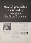 1969 American Express Travelers Cheques The Rescue Money Makes Sense Print Ad
