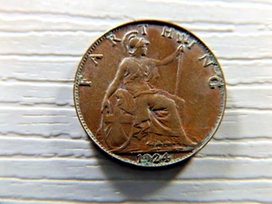 UK GREAT BRITAIN 1924 Farthing - Picture 1 of 2