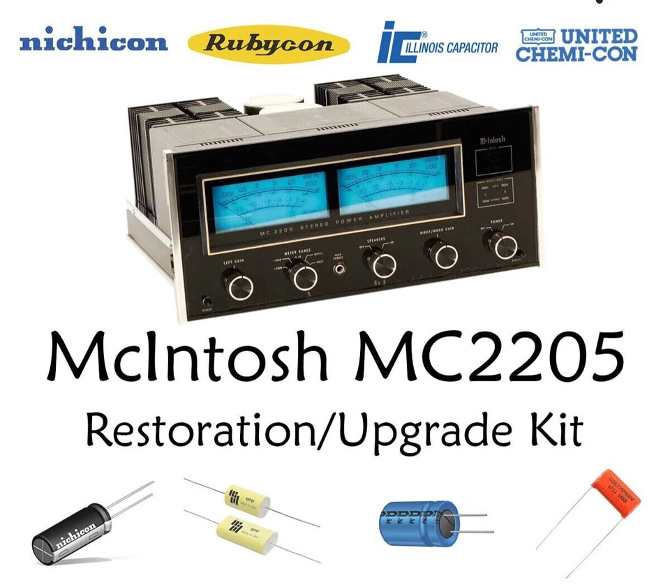 McIntosh MC2205 amplificador reconstrucción restauración recapitulación actualización kit reparación Foto 1 de 4
