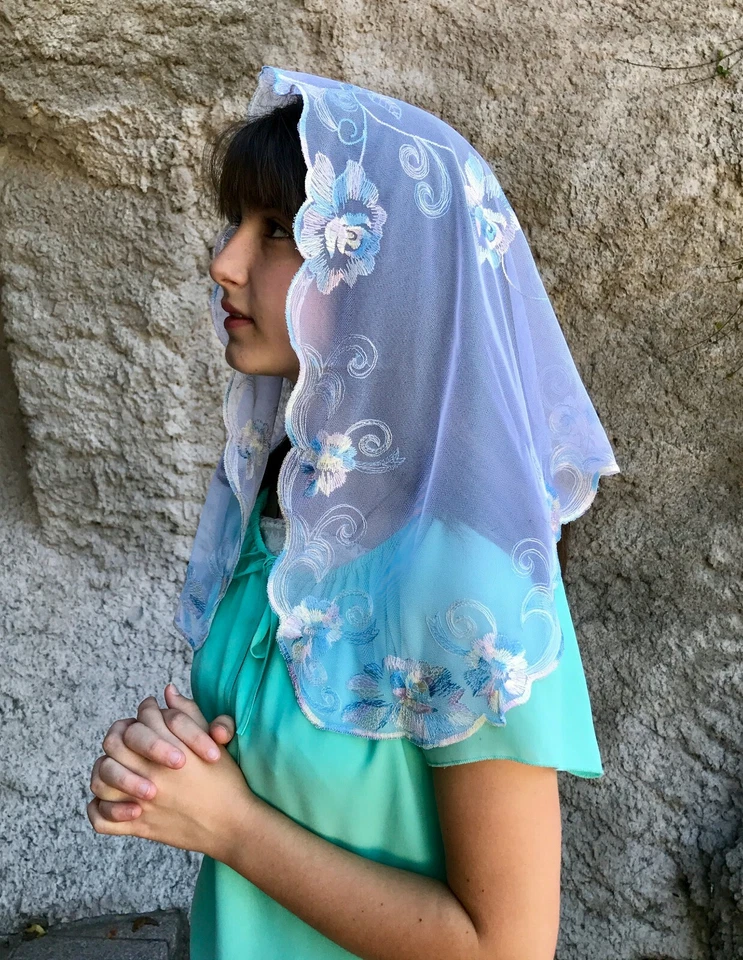 Rosa Estilo Español Velos y Mantillas Iglesia Lain Misa -Med  Foto 1 de 1