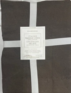 Williams Sonoma Italian Washed Linen Table Runner 18x108 Espresso Brown - Picture 1 of 2