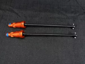 Traxxas X-Maxx 8s Stahl vorne hinten Heavy Duty Antriebswellen CVD Achsstummel orange - Bild 1 von 3