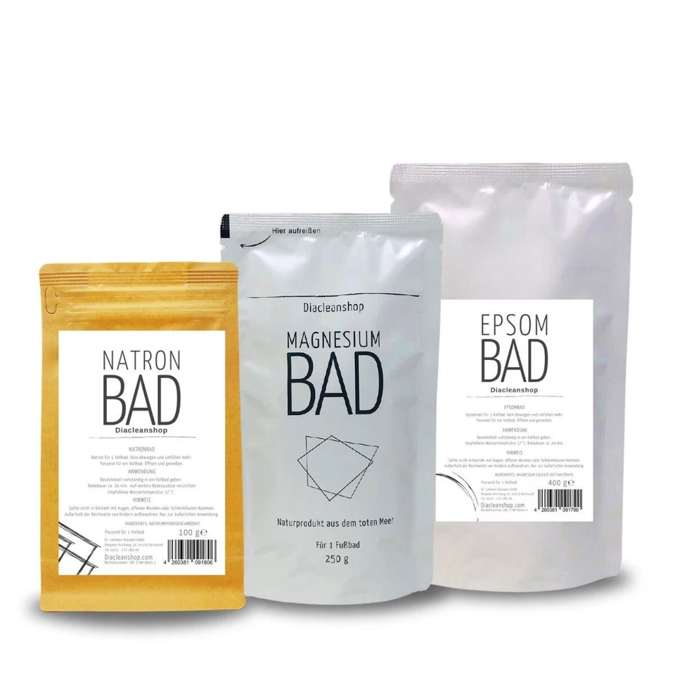 DIACLEANSHOP Badezusatz - 3er Probierset Magnesium & Natron