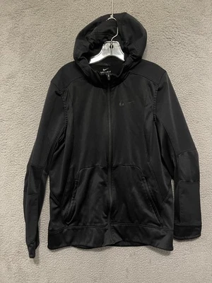 Nike Mens Hoodie Size XL Black Full Zip Sweater Stretch Adult Polyester - image 1 of 4