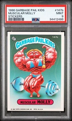 PSA 9 MINT 1986 Garbage Pail Kids #147b Series 4 MUSCULAR MOLLY  - Image 1 of 2