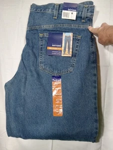 Pantalones de mezclilla para hombre edición básica 44x32 azul calce relajado pierna recta - Imagen 1 de 8