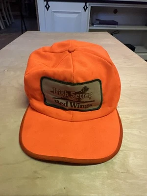 De Colección Red Wings Irish Setter Parche Gorra Sombrero Orejeras Talla L Grande Caza Camionero Foto 1 de 4