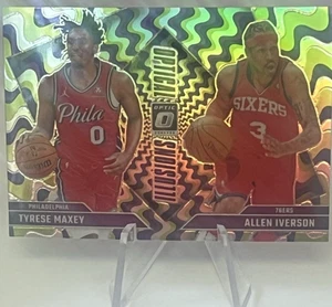 2024-25 Donruss Optic Tyrese Maxey Allen Iverson Optical Illusions Purple Holo 3 - Picture 1 of 2