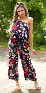 Mono Maxi De Viscosa Con Volantes De Una Sola Manga Con Estampado De Rosas - Imagen 1 de 22
