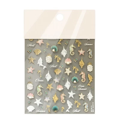 Pegatinas para uñas vida marina calcomanías de manicura criatura marina en relieve alto grado Foto 1 de 4