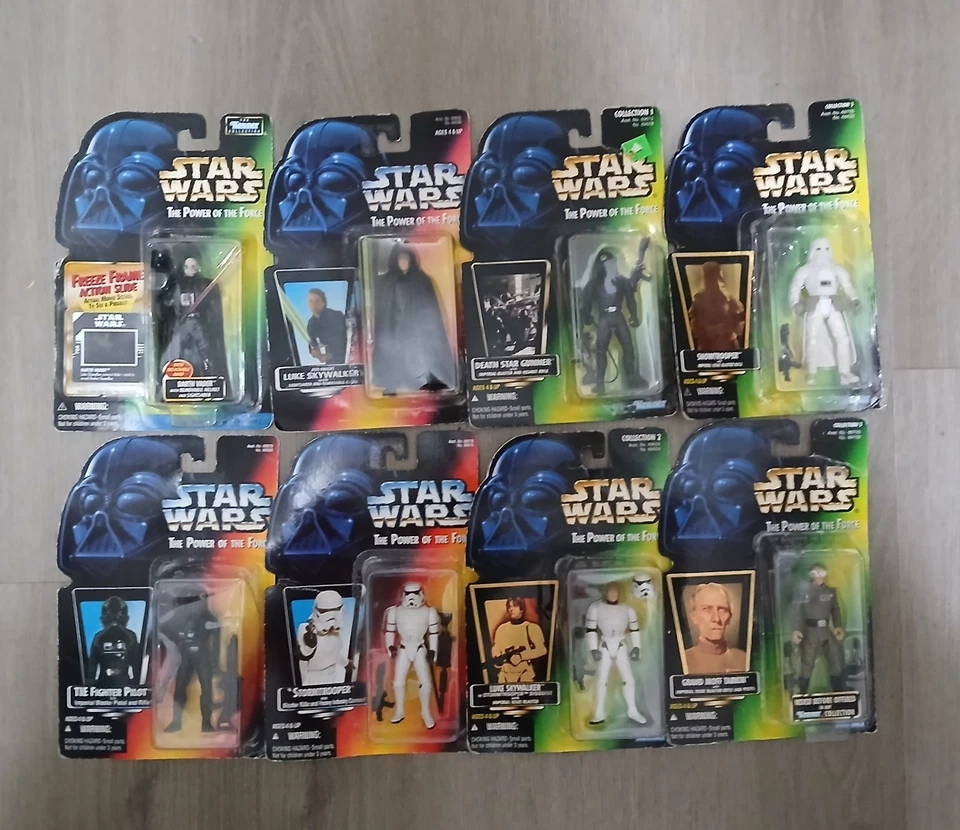 Lot Of 8 - Star Wars The Power of the Force Action Figures Vader Freeze Frame - Image 1 of 4
