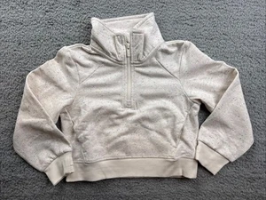 All in Motion Girl's Size XS (4-5) 1/2 Zip Fleece Pullover Sweatshirt Cream - Picture 1 of 6