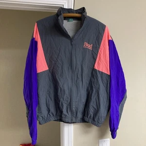 Vintage Budweiser Bud King Of Beers Color Block Windbreaker Jacke Herren L 90s - Bild 1 von 7