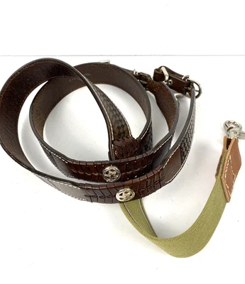 Nocona Western Mens Leather Suspenders  Galluse  Embossed Star Brown N8512629 M - Image 1 of 4