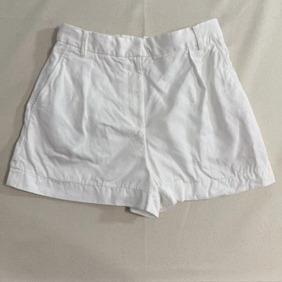 Pantalones Cortos Tibi de Tiro Alto para Mujer Talla 4 Blanco Ligero 100% Lyocell Foto 1 de 4