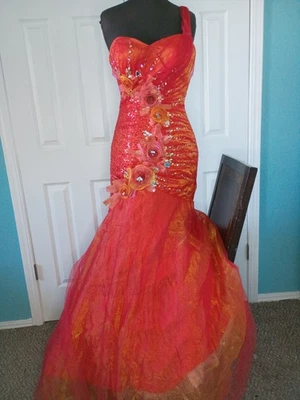 Vestido Tony Bowls Paris Talla 6 Rojo Mandarina Nuevo con Etiquetas Envío Gratis a EE. UU. Foto 1 de 4