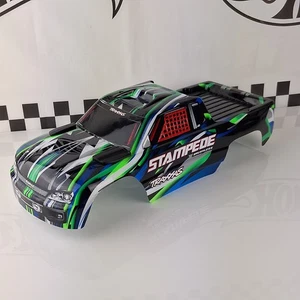 New Traxxas Stampede brushless Blue Green Painted Body Shell Lid Decals Clipless - Picture 1 of 6