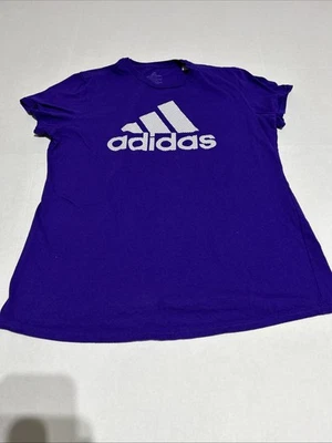 Camiseta Adidas The Go-To para mujer XL púrpura blanca logotipo cuello redondo usada Foto 1 de 4
