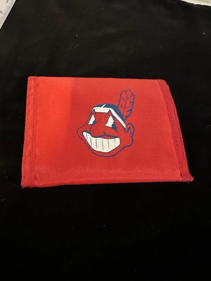 Cleveland Indians Chief Wahoo Canvas Wallet Security Fed sponsor Red - Image 1 of 4