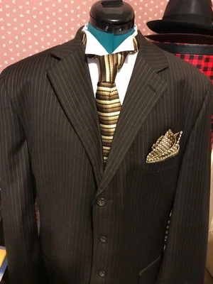 Traje Vittorio St Angelo 2 piezas marrón rayas elegante/elegante 42 36x32 Foto 1 de 4