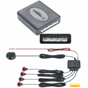 4x Black Parking Sensors Car Auto Reverse Backup Rear Radar Alert System Kit - Picture 1 of 13