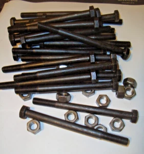 M8 x 100mm, Hex Head Bolt & Nut, Qty of 25(XXV), Grade 8 hi-Tensile plain finish - Picture 1 of 5