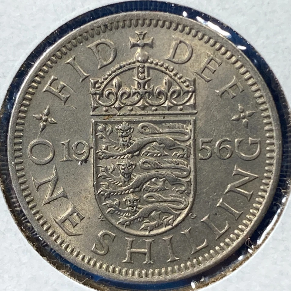 1956 Great Britain Shilling, Elizabeth II,  KM# 904 (70018) - Image 1 of 2