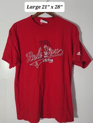Camiseta Vintage Y2K 2005 Adidas MLB Boston Red Sox Vermelha Grande - Imagem 1 de 4