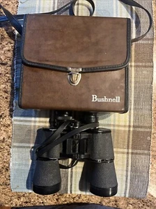 Vintage Bushnell Binoculars With Brown Leather Case 10x50 Wide Angle, No Caps - Picture 1 of 7