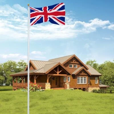 25FT Aluminium Sectional Flagpole Kit Outdoor Garden Telescopic Flag Pole + Flag - Image 1 of 4