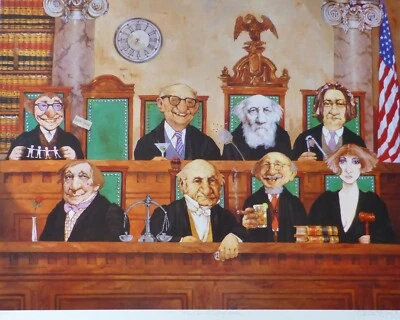 CHARLES BRAGG La Corte Suprema Litografía Firmada a Mano Artista de Estados Unidos 1931-2017 Arte Foto 1 de 4