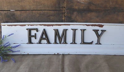 4" FAMILY Letters Oil Rubbed Bronze Rustic Fixer Upper Wall Decor Sign - Image 1 of 4