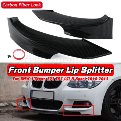 For BMW E92 E93 335i M Sport LCI Front Bumper Splitter Spoiler Lip Carbon Fiber - Image 1 of 4