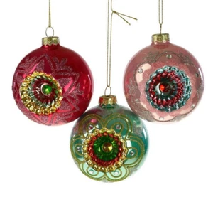 3er Set Reflexkugeln Reflex Kugel Ø 8cm Glas Weihnachten Christbaum Deko - Bild 1 von 1