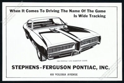 Pontiac GTO 1968 ilustrado inusual distribuidor local de Daytona anuncio impreso de colección Foto 1 de 2