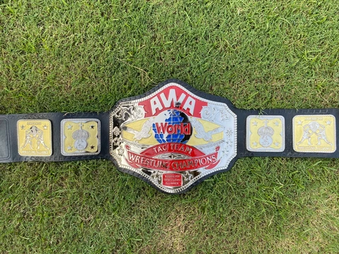 AWA World Championship Tag Team Wrestling Title Belt 2 mm Zinc Cover