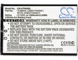 New Premium Battery for Alcatel TLIB5AA BY75 OT-995 One Touch 995 CAB31Y0006C1