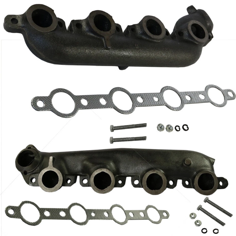 Right + Left Side Exhaust Manifold Fits 1999-2003 Ford E250 E350 E450 F250 F350 Foto 1 de 4