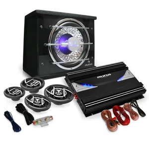 4.1 CAR AUDIO SET 5000W SPEAKERS AMPLIFIER SUBWOOFER SUB AMP INCLUDES ALL CABLES - Picture 1 of 12