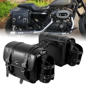 Motorcycle Saddle Bags Side Tool Bag Luggage For Harley Sportster XL 883 XL 1200 - Picture 1 of 12