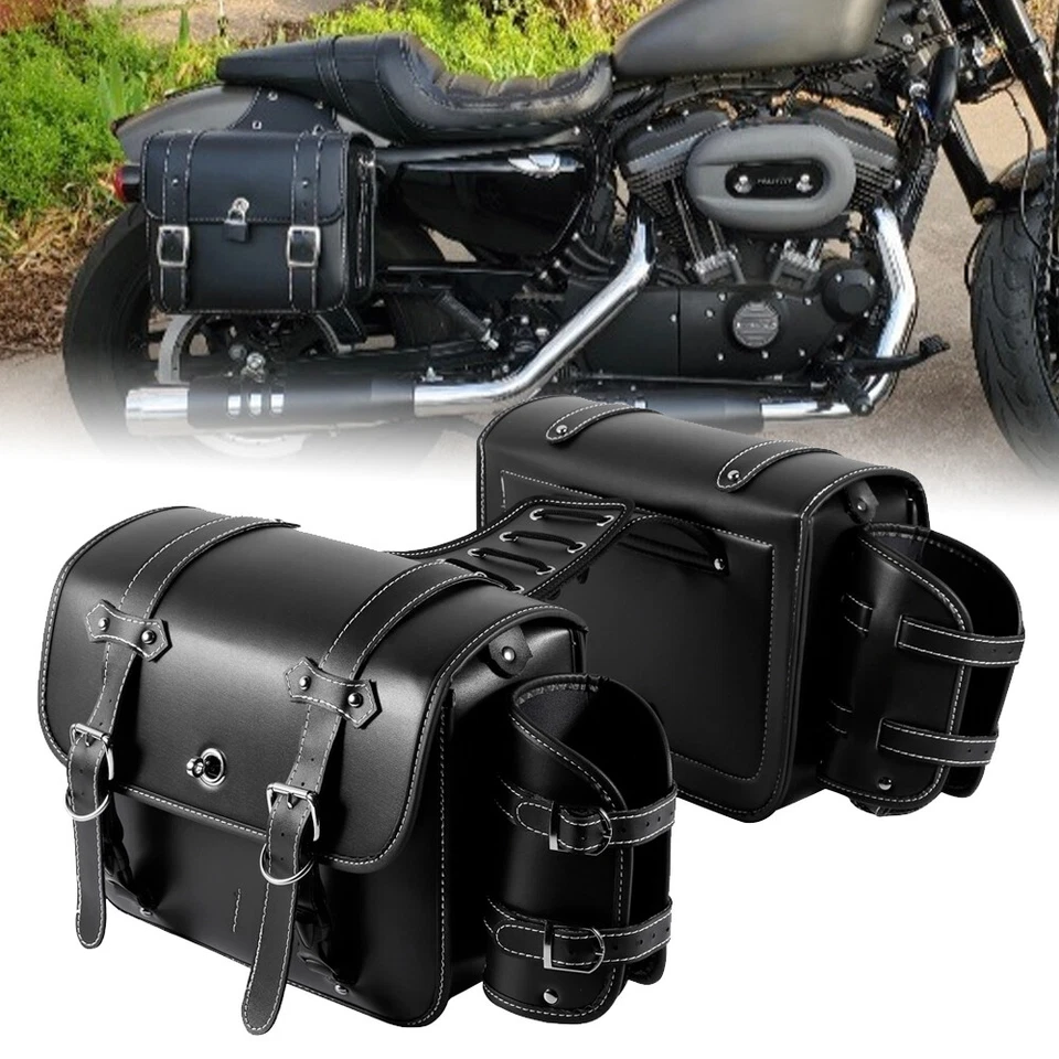 Bolsas de sillín de motocicleta bolsa de herramientas lateral equipaje para Harley Sportster XL 883 XL 1200 Foto 1 de 4