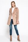 Guess ?Ursola? Camel Beige Wool Blend Double Breasted Coat Size S / Uk 10