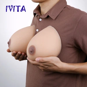 IVITA G Cup Silicone Breast Forms 7XL Transgender Fake Boobs Bras Enhancer - Picture 1 of 12