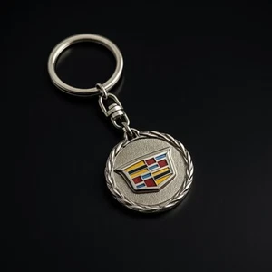 Cadillac Round Wheat Ear Metal Keychain US Seller Free Shipping - Picture 1 of 4