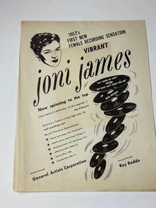 1952 JONI JAMES Nightclub Singer Promo Flyer vintage record artist - Picture 1 of 1