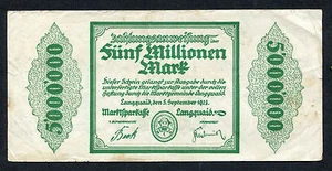 Germany Langquaid 5 Million Mark 1923 VF Condition !!!!! - Picture 1 of 2