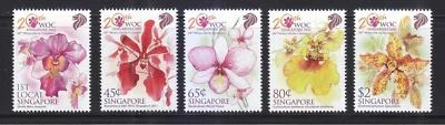 SINGAPORE 2011 20TH WORLD ORCHID CONFERENCE COMP. SET OF 5 STAMPS IN MINT MNH - Image 1 of 4