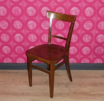 Klassiker Holz Stuhl Frankfurter Küche Sprossenstuhl dunkel Holzstuhl vintage - Bild 1 von 4