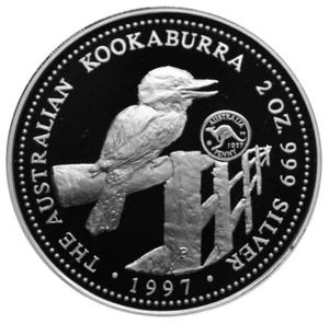 AUSTRALIA $2 1997 Silver 2oz Proof Kookaburra Privy Mark 'Penny' Box/CoA - Picture 1 of 3
