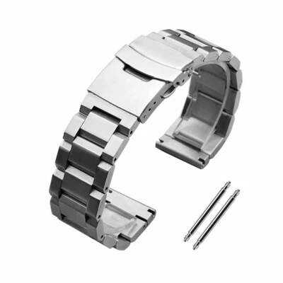 New High Quality Pure Solid Stainless Steel Watch Strap Band 18mm 20mm 22mm 24mm - Image 1 of 4
